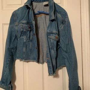 PINK brand cropped blue Jean jacket
